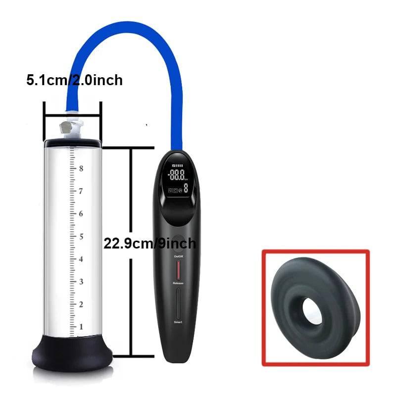 Electric Acrylic Penis Pump: Vacuum Pump for Male Penis Enlargement, Penile Training Extender, Cock Dick Pump for Men - Passion Pulse Adult