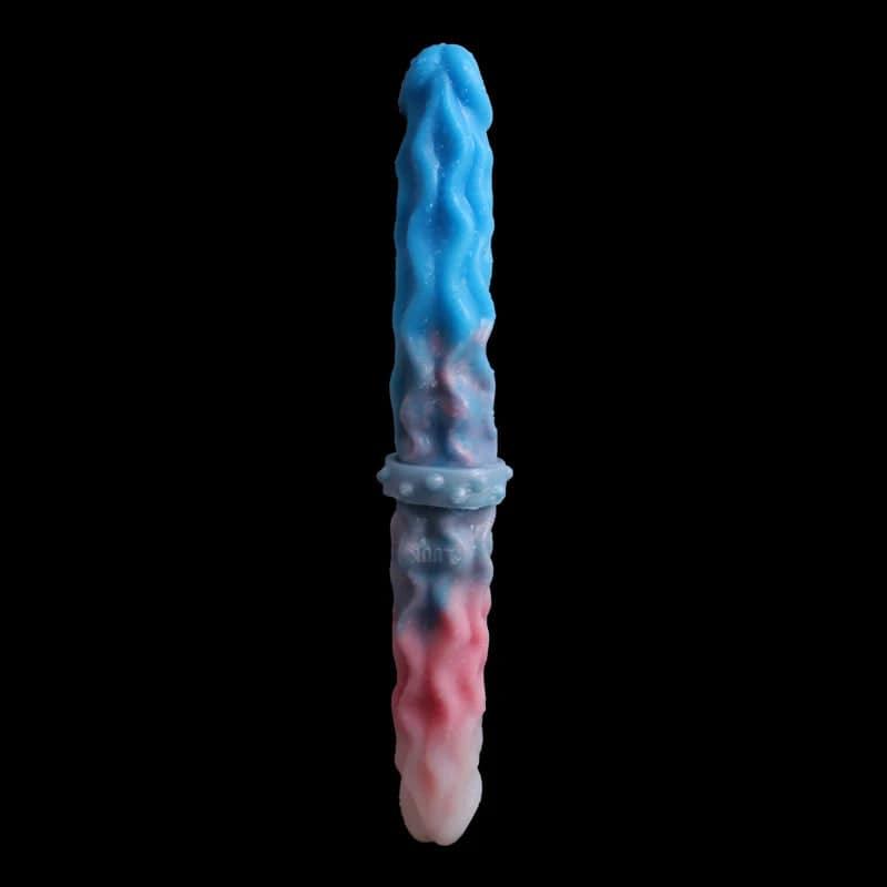 FAAK 15.7" Long Double Dildo - Colorful Knot Design for Intense Play - Passion Pulse Adult