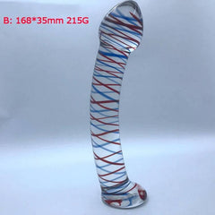 Dual-Ended Spiral Crystal Glass Dildo - G-Spot & Clitoral Massager - Passion Pulse Adult