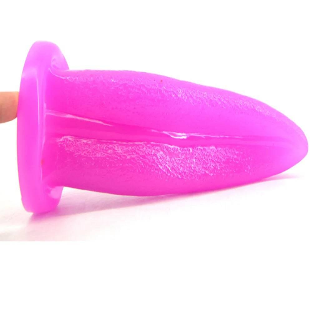 Tongue Suck Dildo & Anal Butt Plug | Realistic Penis for Women | G-Spot & Vaginal Stimulation Masturbator | Adult Sex Product - Passion Pulse Adult