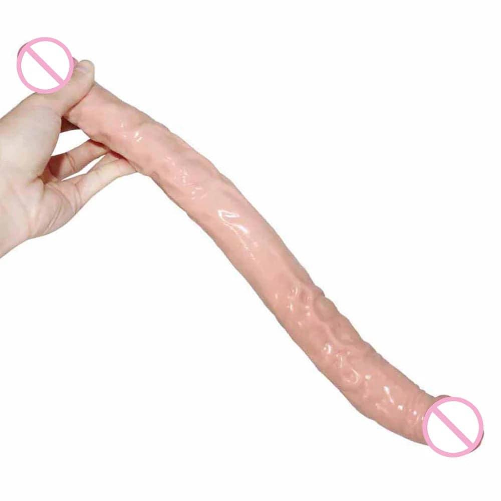 42*4cm Double Dildos Realistic Double Headed Phallus Stimulation of Vagina and Anus Long Penis Dick Sex Toys for Women Lesbian - Passion Pulse Adult