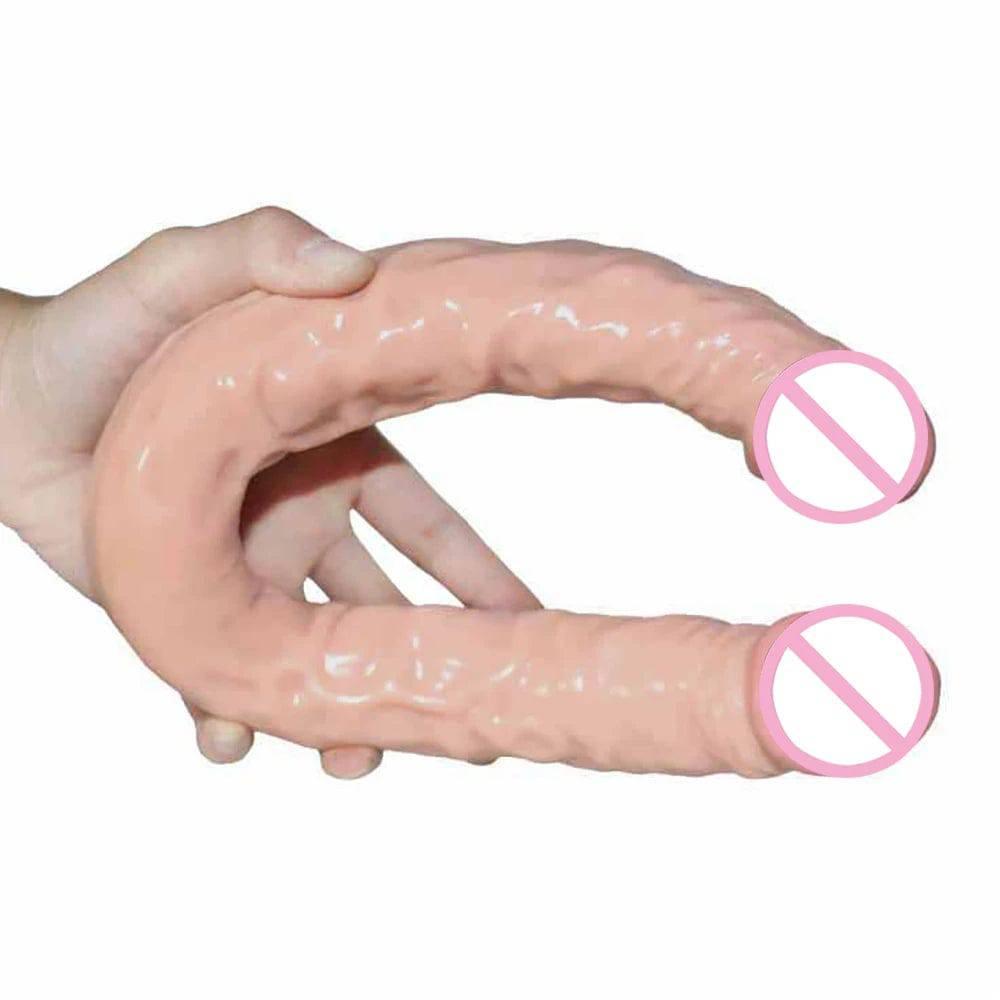 42*4cm Double Dildos Realistic Double Headed Phallus Stimulation of Vagina and Anus Long Penis Dick Sex Toys for Women Lesbian - Passion Pulse Adult