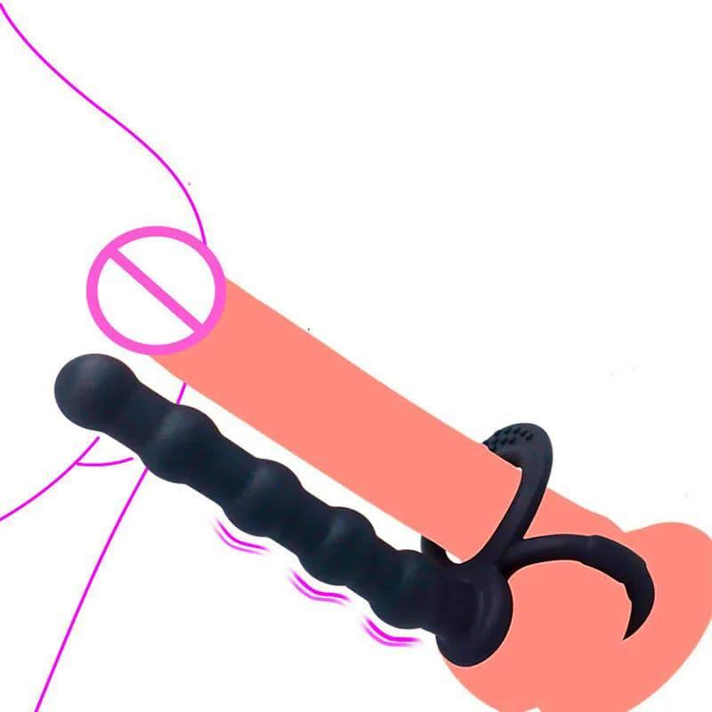 Double Penetration Toy – Anal Beads, Dildo Attachment & Cock Ring for Men & Women - Passion Pulse Adult