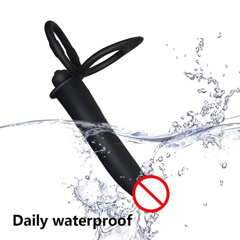 DualFlex Double Penetration Dildo with Vibrating Anal Beads - G-Spot and Prostate Massager for Women, Men, and Couples for Enhanced Intimacy and Pleasure - Passion Pulse Adult