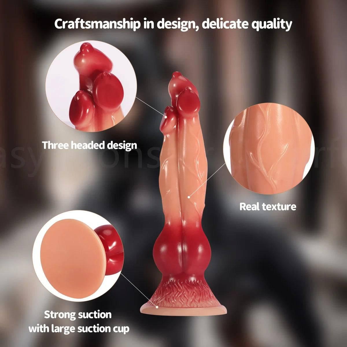 Colorful Dog Knot Dildo - Fantasy Wolf-Inspired Design for Couples - Passion Pulse Adult