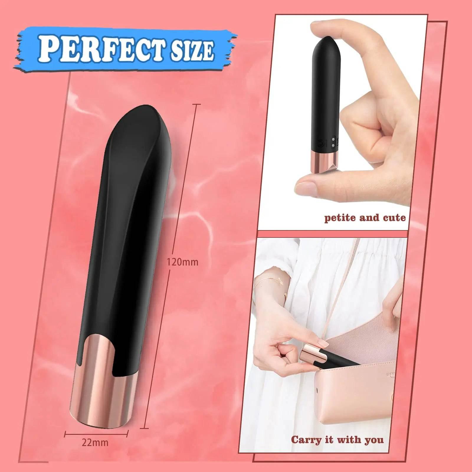 Lipstick-Shaped Bullet Vibrator with 10 Modes - Passion Pulse Adult