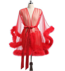 Feather Robe Lingerie - Passion Pulse Adult