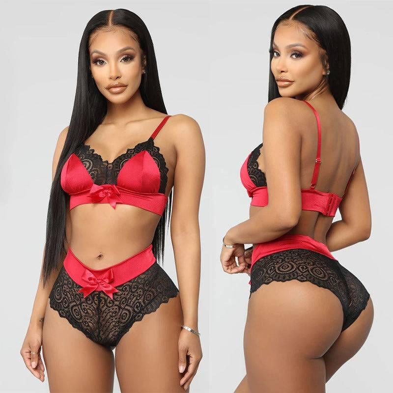 Sexy lingerie three point underwear lace bra lace suspenders - Passion Pulse Adult