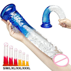 Crystal Jelly Huge Dildo - Realistic Design for Couples & Solo Play - Passion Pulse Adult