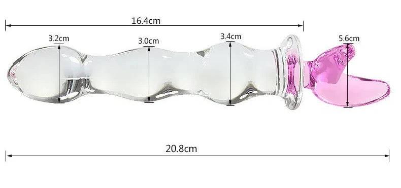 Cute Pink Smooth Crystal Glass Anal Plug Vaginal Anal Beads Dildos Plug Massage Masturbation Adult Sex Toys For WomenMen - Passion Pulse Adult