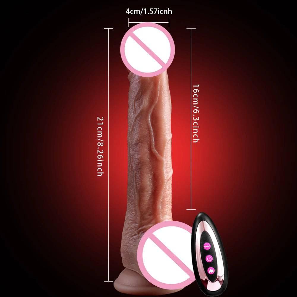 Realistic Telescopic Vibrator – Heated Thrusting Dildo & Anal Plug for Women - Passion Pulse Adult