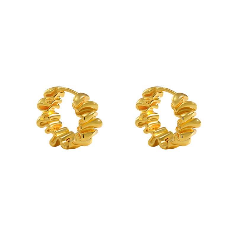 Asymmetrical Pleated Earrings - Passion Pulse Adult