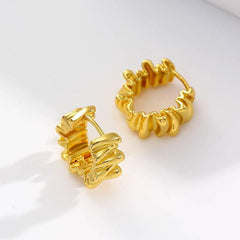 Asymmetrical Pleated Earrings - Passion Pulse Adult