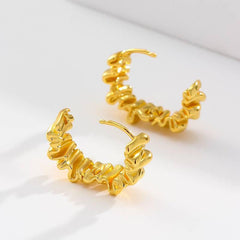 Asymmetrical Pleated Earrings - Passion Pulse Adult