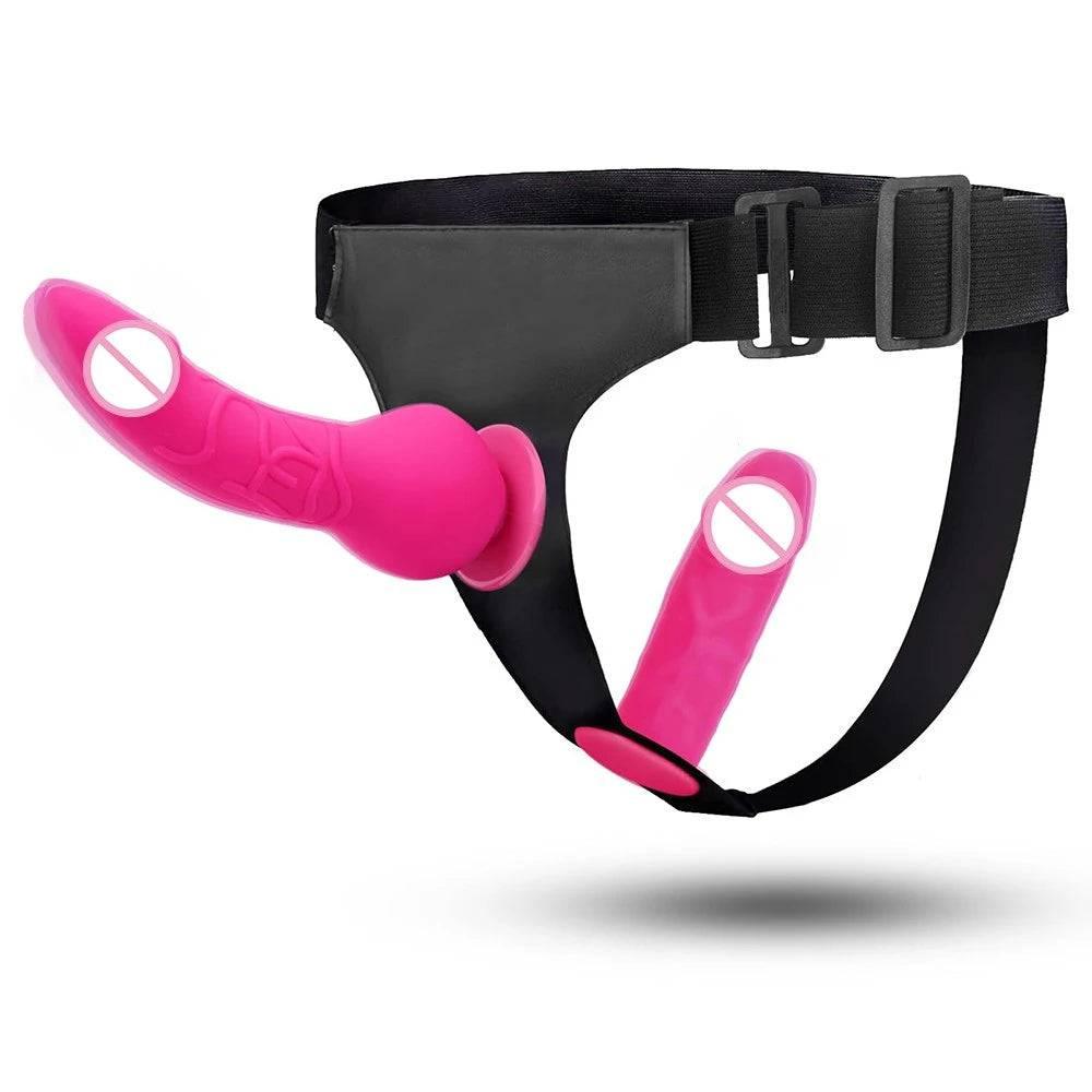 Double Strap On Dildo Female belt with Penis Sexual Harness women waist Adult toys Anal penetration Sex Toys For Lesbian Orgasm - Passion Pulse Adult