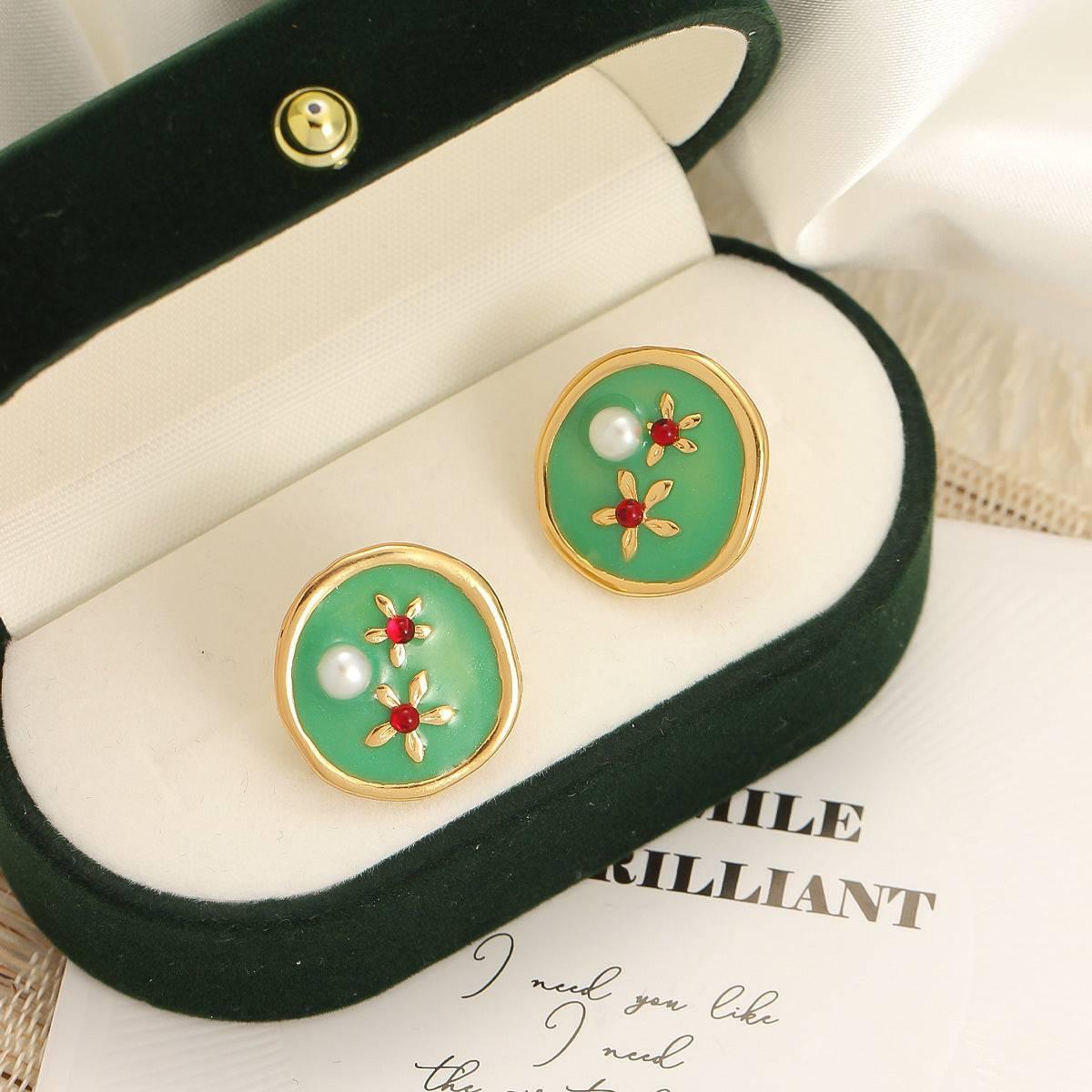 Enamel New Chinese Style Earrings - Passion Pulse Adult