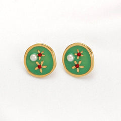 Enamel New Chinese Style Earrings - Passion Pulse Adult