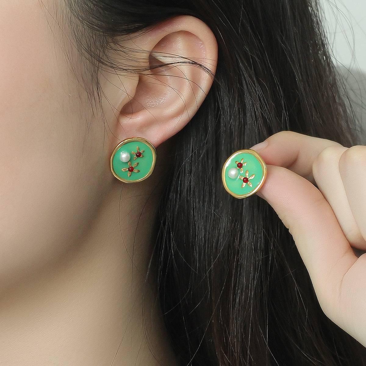 Enamel New Chinese Style Earrings - Passion Pulse Adult