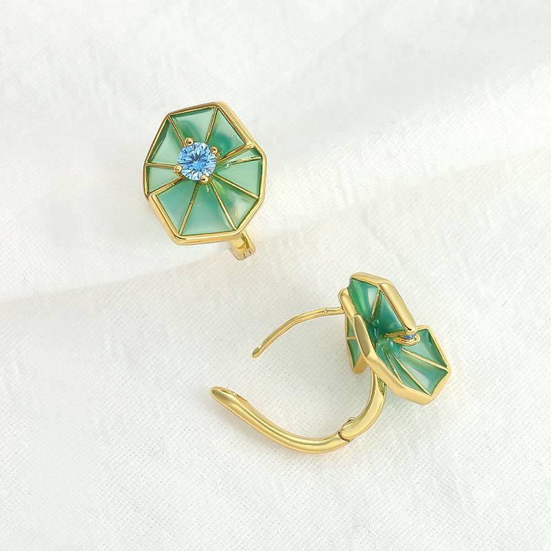 Fan-shaped Glazed Earrings - Passion Pulse Adult