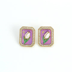 Oil Painting Style Tulip Earrings - Passion Pulse Adult