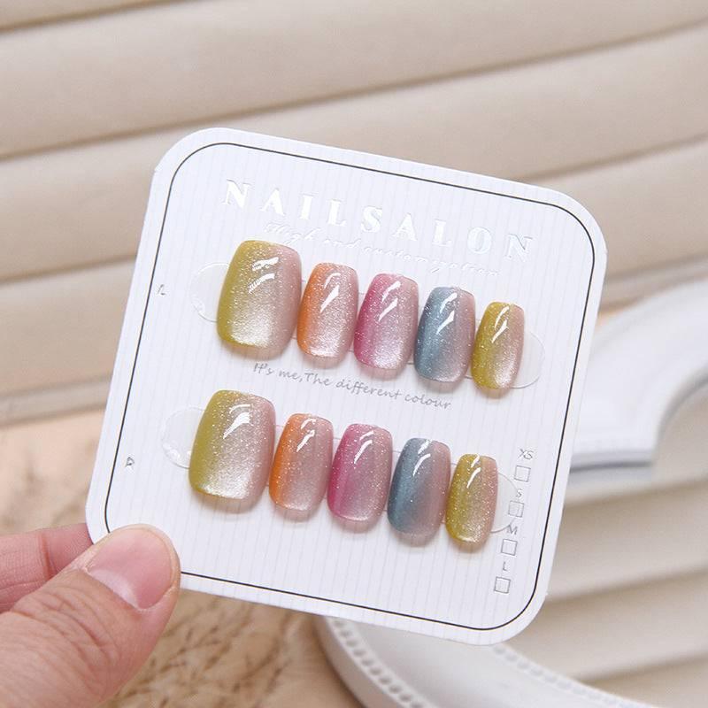Sweet Candy-colored Cat Eye Wearable Nails - Passion Pulse Adult