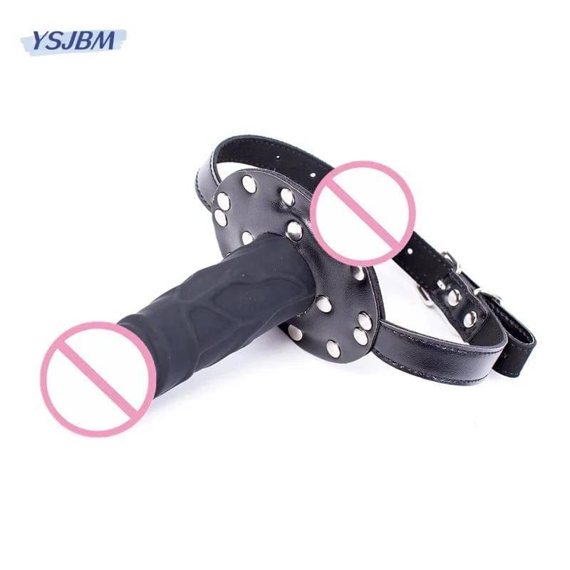 Double-Head Realistic Dildo Plug with Fetish Slave BDSM Bondage | Open Mouth Gags & Oral Restraints | Sex Toy for Couples & Lesbians - Passion Pulse Adult