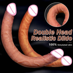 40cm flesh Double Head Dildo Long Realistic Dildo Double Ended Dildo Flexible Penis for Women Masturbator Sex Toys for Lesbian - Passion Pulse Adult