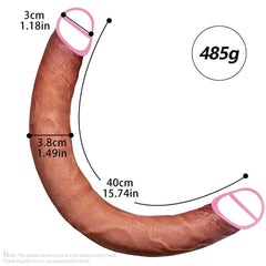 40cm flesh Double Head Dildo Long Realistic Dildo Double Ended Dildo Flexible Penis for Women Masturbator Sex Toys for Lesbian - Passion Pulse Adult
