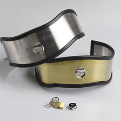 Lockable Stainless Steel Neck Collar | BDSM Bondage Fetish Dog Collar | Secure Neck Harness for Men and Women - Passion Pulse Adult
