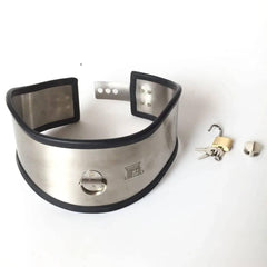 Lockable Stainless Steel Neck Collar | BDSM Bondage Fetish Dog Collar | Secure Neck Harness for Men and Women - Passion Pulse Adult