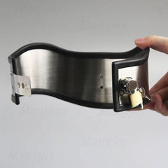 Lockable Stainless Steel Neck Collar | BDSM Bondage Fetish Dog Collar | Secure Neck Harness for Men and Women - Passion Pulse Adult