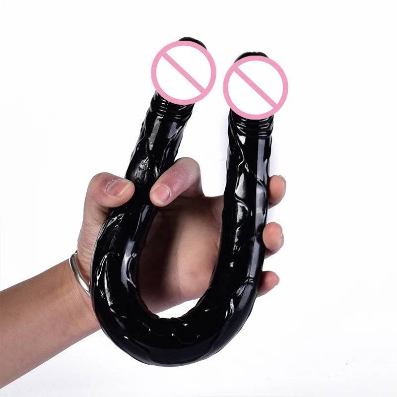 44cm Soft Jelly Dildo Double Long Realistic Cock Lesbian Vaginal Anal Plug Flexible Fake Penis For Women Dildos Sex Toys - Passion Pulse Adult