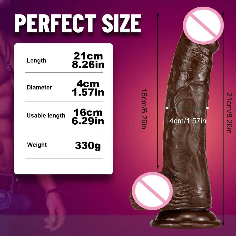 Realistic Large Dildo with Thick Glans & Suction Cup - Ultimate Pleasure - Passion Pulse Adult