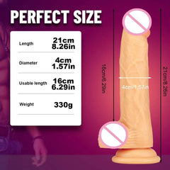 Realistic Large Dildo with Thick Glans & Suction Cup - Ultimate Pleasure - Passion Pulse Adult