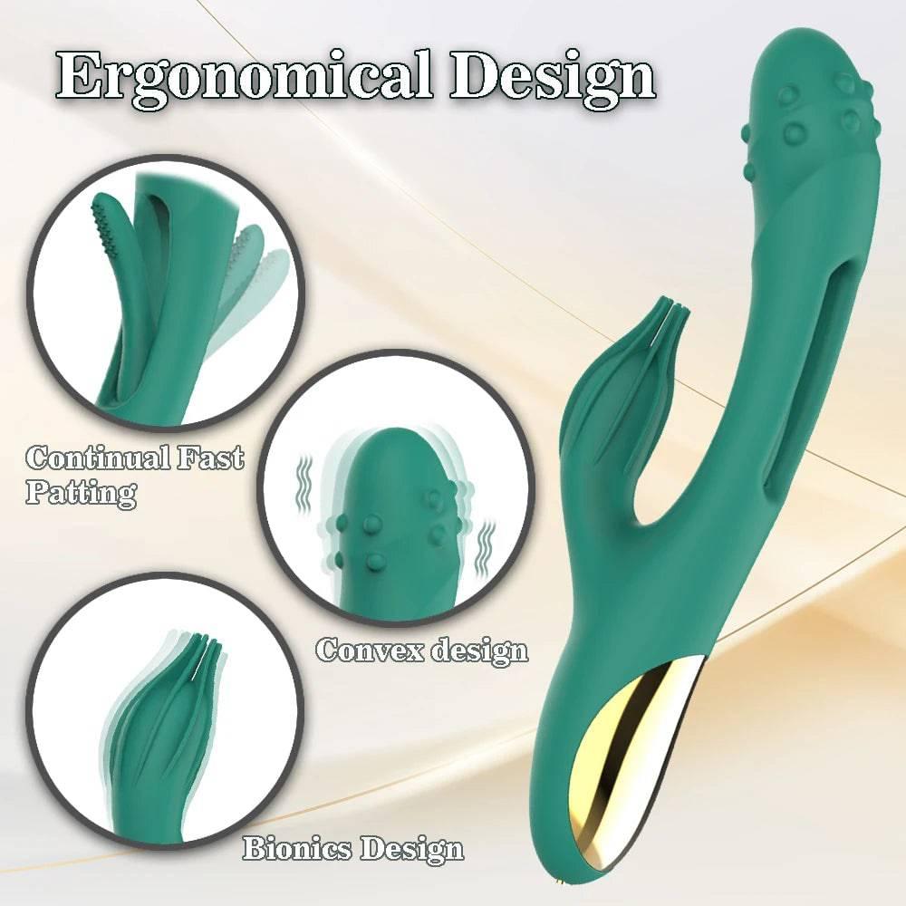 PASSION PULSE ADULT 2 In 1 Green Power Rabbit Vibrator - Passion Pulse Adult