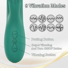 PASSION PULSE ADULT 2 In 1 Green Power Rabbit Vibrator - Passion Pulse Adult