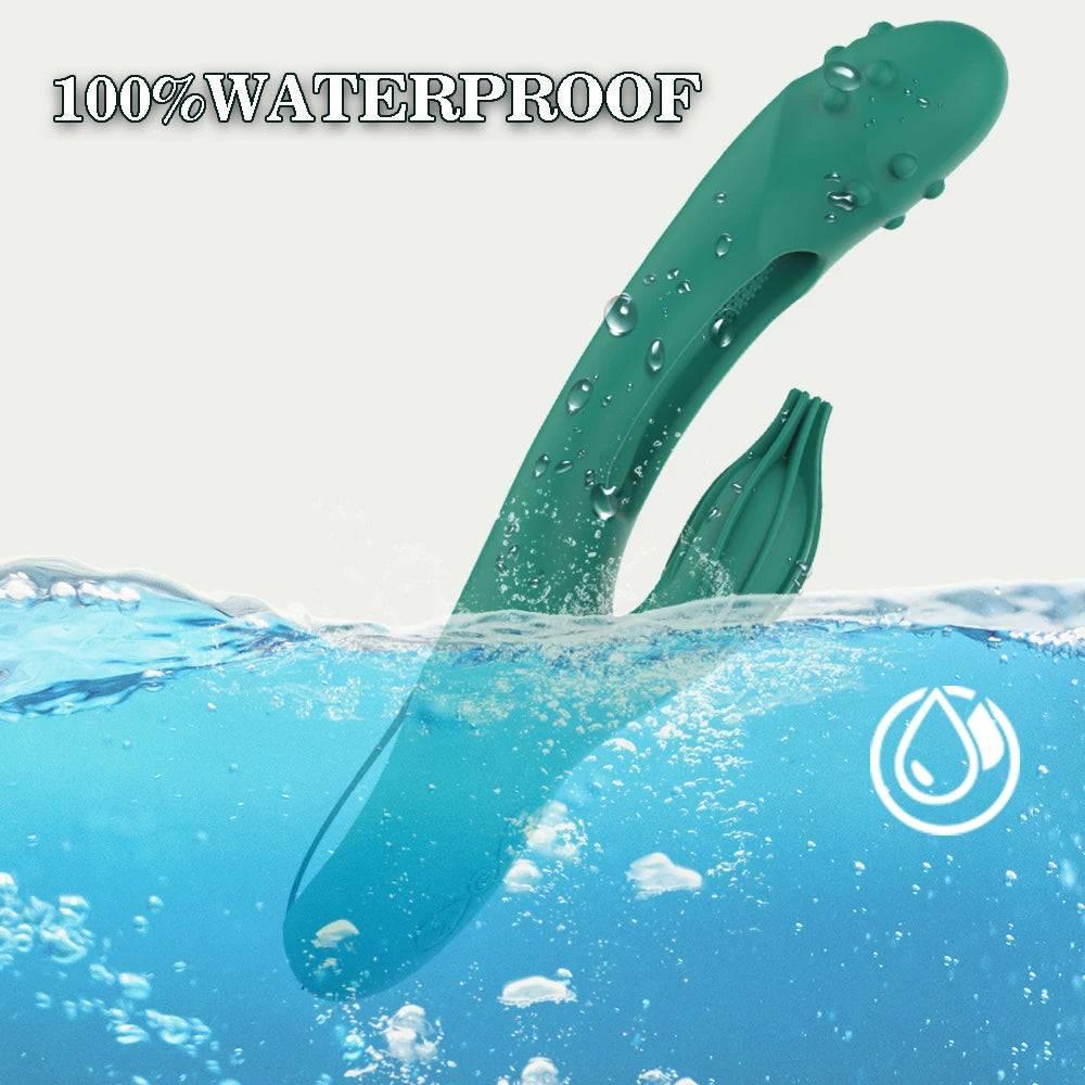 PASSION PULSE ADULT 2 In 1 Green Power Rabbit Vibrator - Passion Pulse Adult