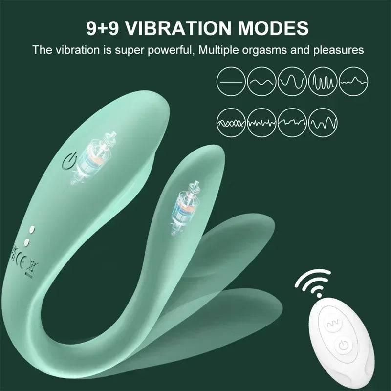 Wireless Remote-Controlled U-Shaped Dildo - Passion Pulse Adult