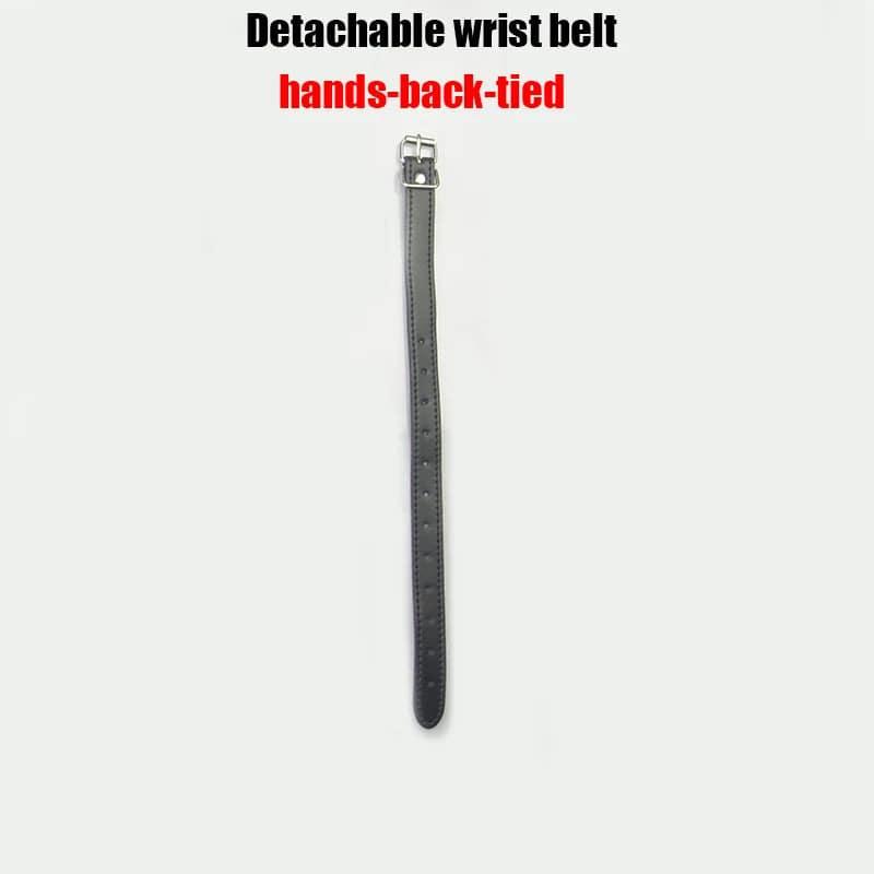 Adjustable Leather Bondage Restraint Harness with Handcuffs and Neck Collar - BDSM Back Restraint Chastity Harness for Couples Roleplay and Fetish Play - Passion Pulse Adult