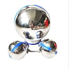 Stainless Steel Bondage Ball Helmet Restraint | Lockable Hood with Handcuffs & Chains | BDSM Slave Hood for Men & Women - Passion Pulse Adult