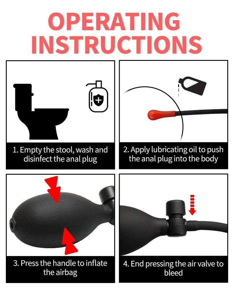 AirBloom Adjustable Inflatable Anal Plug Expander - Flexible Butt Plug for Men, Women, and Couples with Precision Pump for Preparation, Play, and Intimate Exploration - Passion Pulse Adult