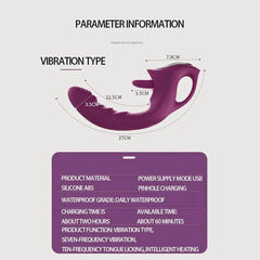 Dual-Head G-Spot & Rabbit Vibrator Wand – USB Rechargeable & Waterproof - Passion Pulse Adult