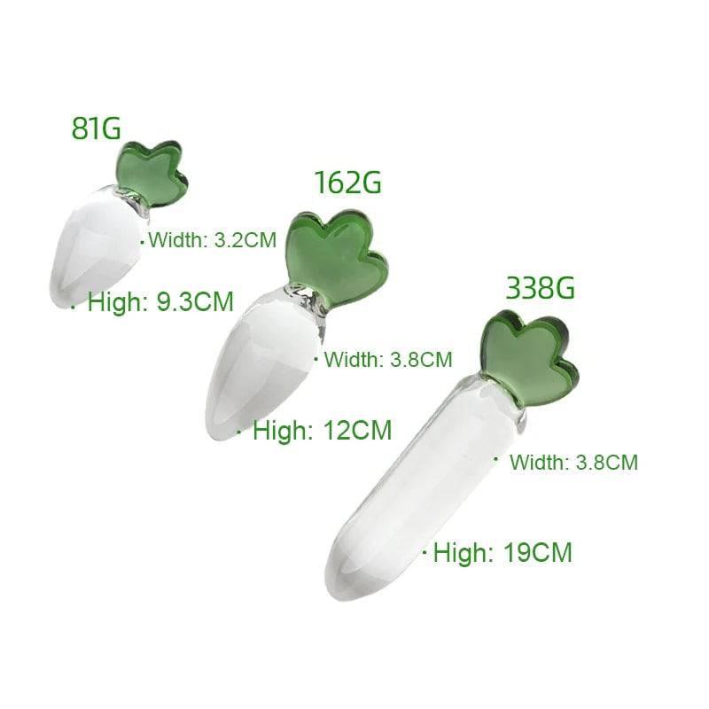 Radish Crystal Glass Dildo - Unique Design for Anal & Vaginal Play - Passion Pulse Adult