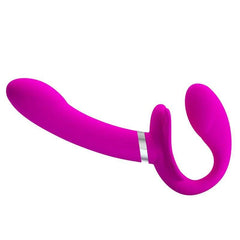 Pretty Love 12-Speed Strap-On Vibrator | Double Penetration Dildo for Lesbian Couples & Women - Passion Pulse Adult