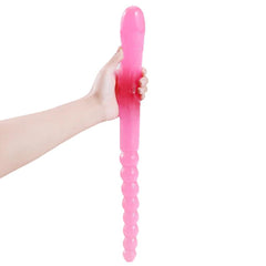 370mm Extra Long Soft Double Head Dildo Toy For Adult Flexible Jelly Vagina Anal Women Gay Lesbian Ended Dong Penis Artificial - Passion Pulse Adult