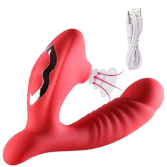 G-Spot Dildo Vibrator – Clit Sucker with 9 Oral Sucking Modes - Passion Pulse Adult