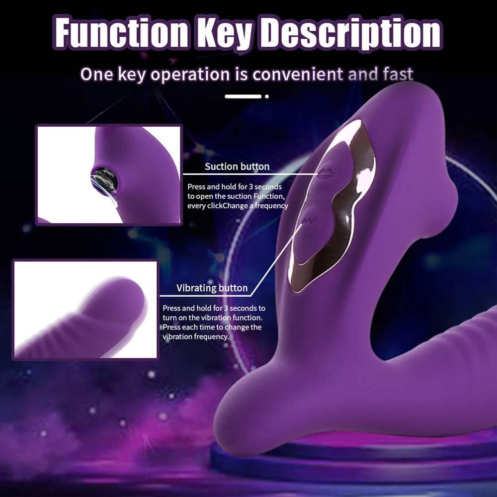 G-Spot Dildo Vibrator – Clit Sucker with 9 Oral Sucking Modes - Passion Pulse Adult