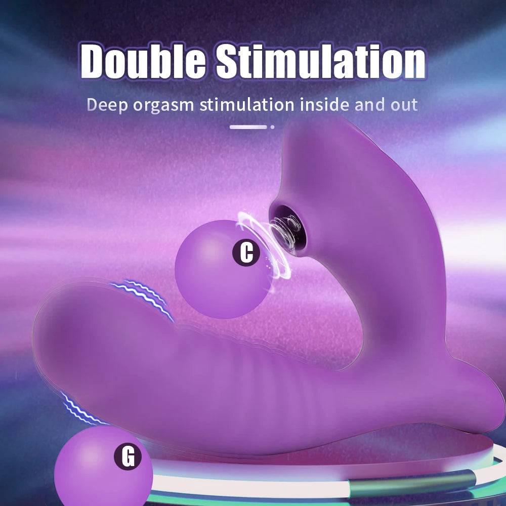 G-Spot Dildo Vibrator – Clit Sucker with 9 Oral Sucking Modes - Passion Pulse Adult