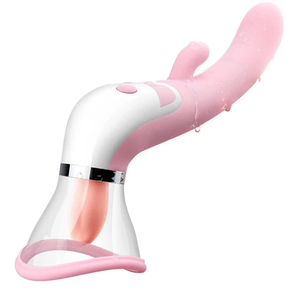 PASSION PULSE ADULT Heating Dildo with Licking & Clitoris Sucker - Passion Pulse Adult