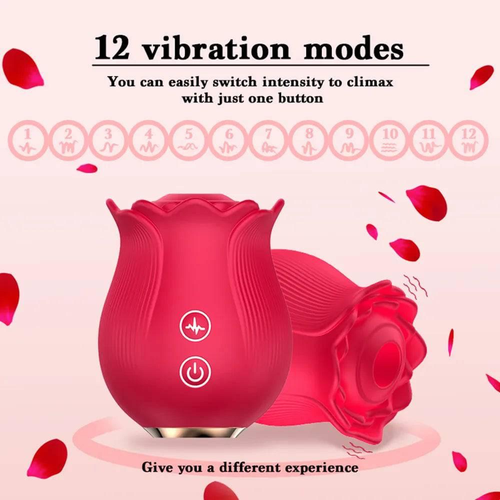 Rose Petal G-Spot Suction Vibrator – Powerful Sucking Vibrations - Passion Pulse Adult